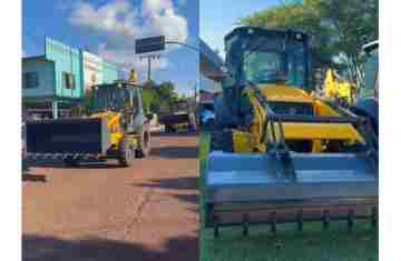 Campo Bonito - Governo Municipal recebe duas novas retroescavadeiras com alta contrapartida e reforça pátio de máquinas 